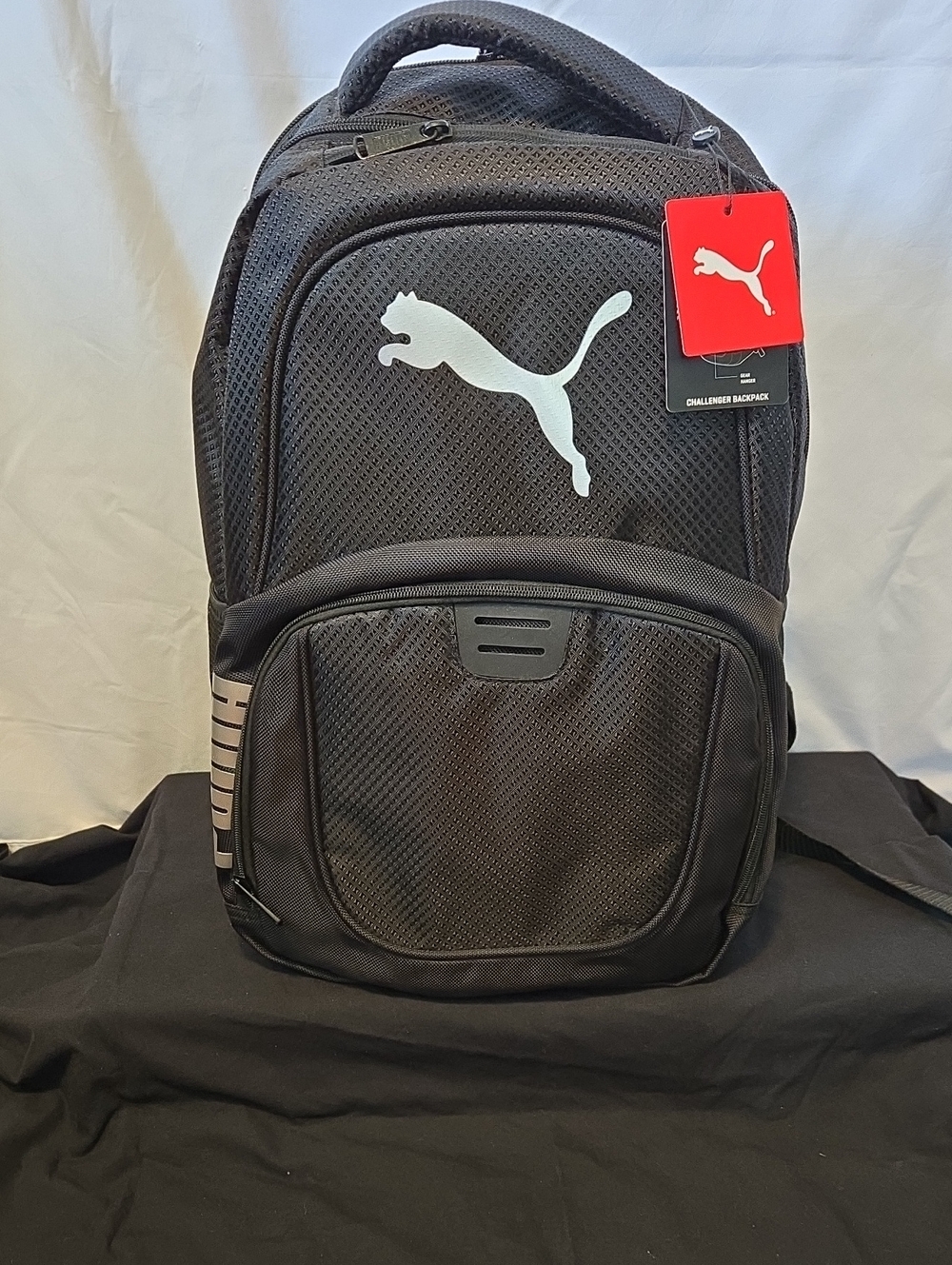 Puma Black Challenger Backpack with White Puma Logo BNWT